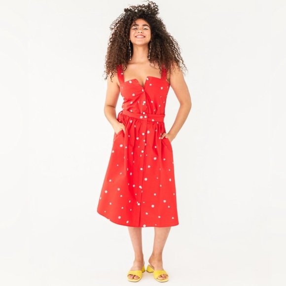 Ban.dō red floral skirt and tank set sized small - Picture 3 of 6